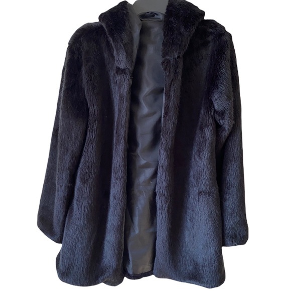 Faux Mink Jacket 3/4 Length with Hood Like New - Picture 4 of 6